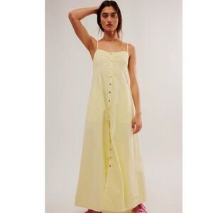 Free People Light Yellow Maxi Dress